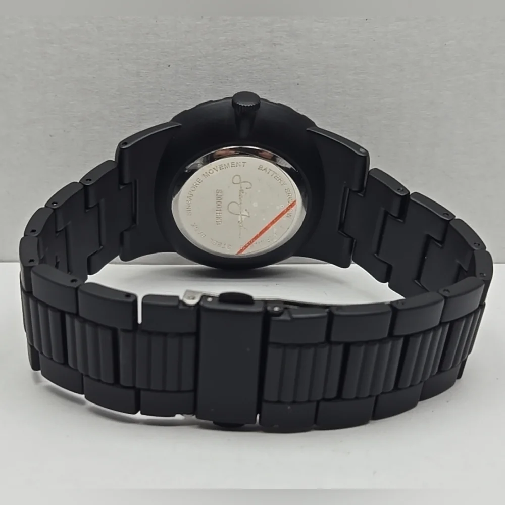 Mens Sean John Urbin 43mm Black Blue Watch SJ0001BKB New Battery Quartz Analog